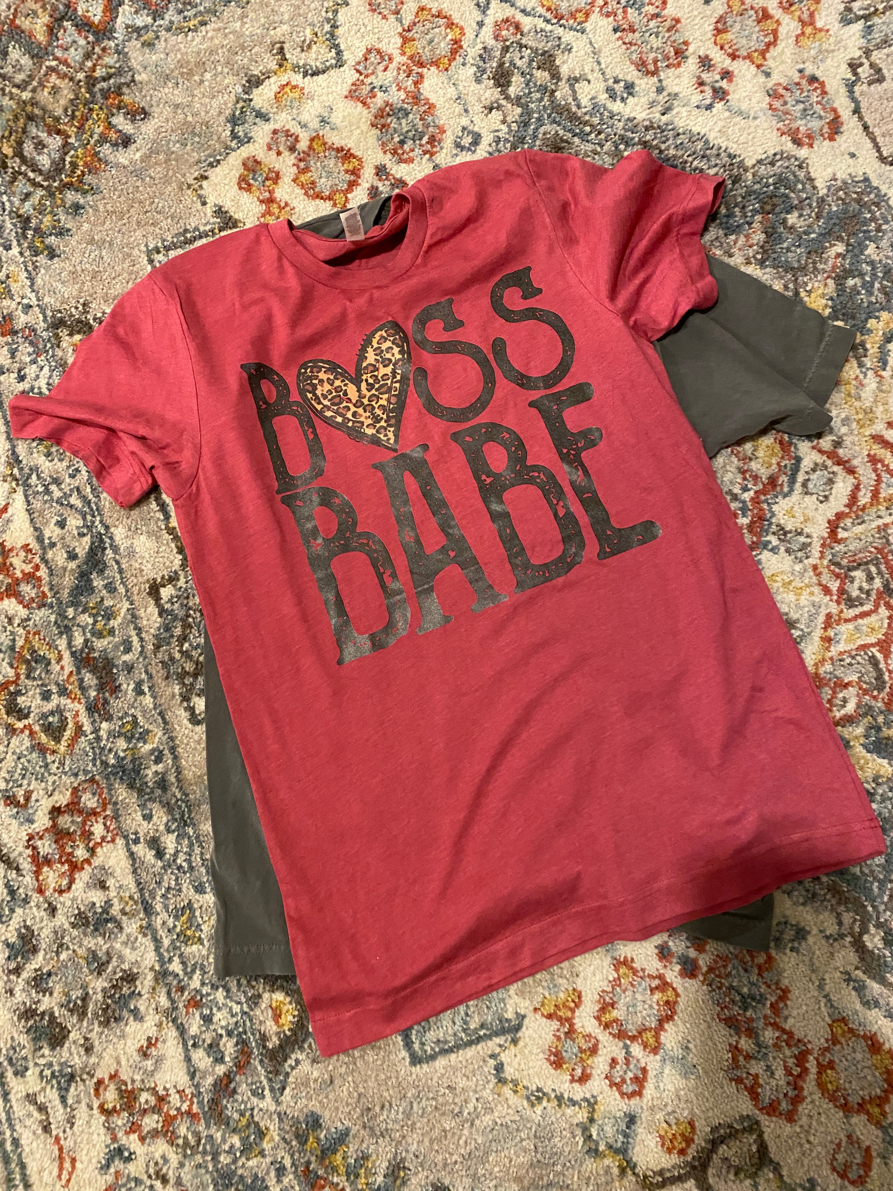 -Boss Babe Heart Tee-BOM-Boutique on Main -Badass, badass mama, everything, graphic tee, new arrivals
