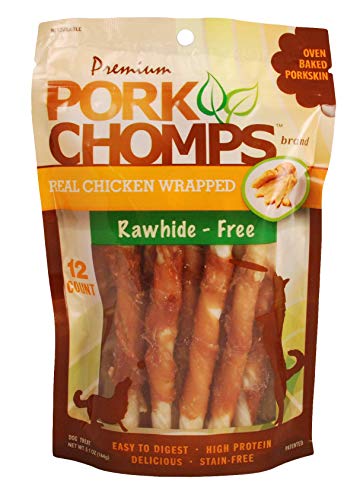 Pork Chomps-Pork Chomps Baked Pork Skin Dog Chews, 5-inch Mini Twists-BOM-Boutique on Main -Amazon Pups