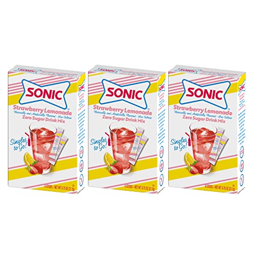 SINGLES TO GO!-Sonic SINGLES TO GO! Strawberry Lemonade, 6 Sticks per Box, (Pack of 3)-BOM-Boutique on Main -Amazon, watertok